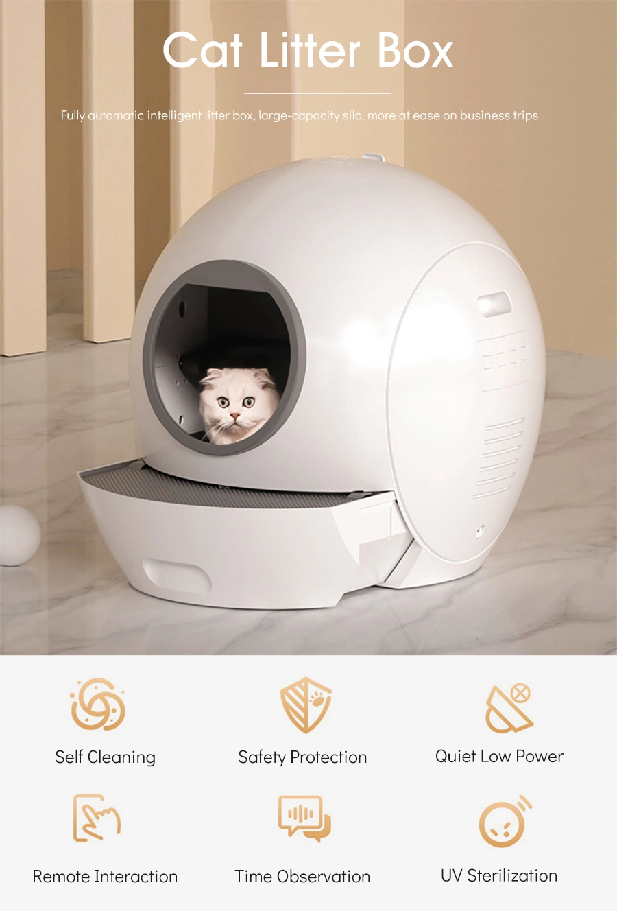 Fast Delivery Self Cleaning Smart Cat Litter Box Automatic Cat Litter Box with APP